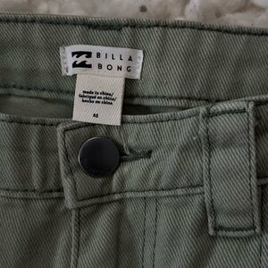 Sage green wide leg Billabong cargo pants